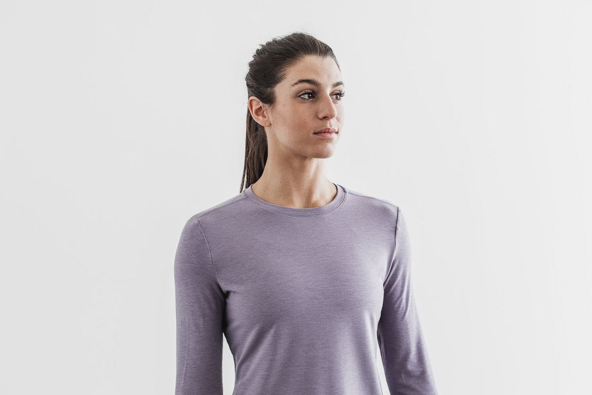 Nobull Women\'s Long Sleeves Lavender | Australia (NU4380)